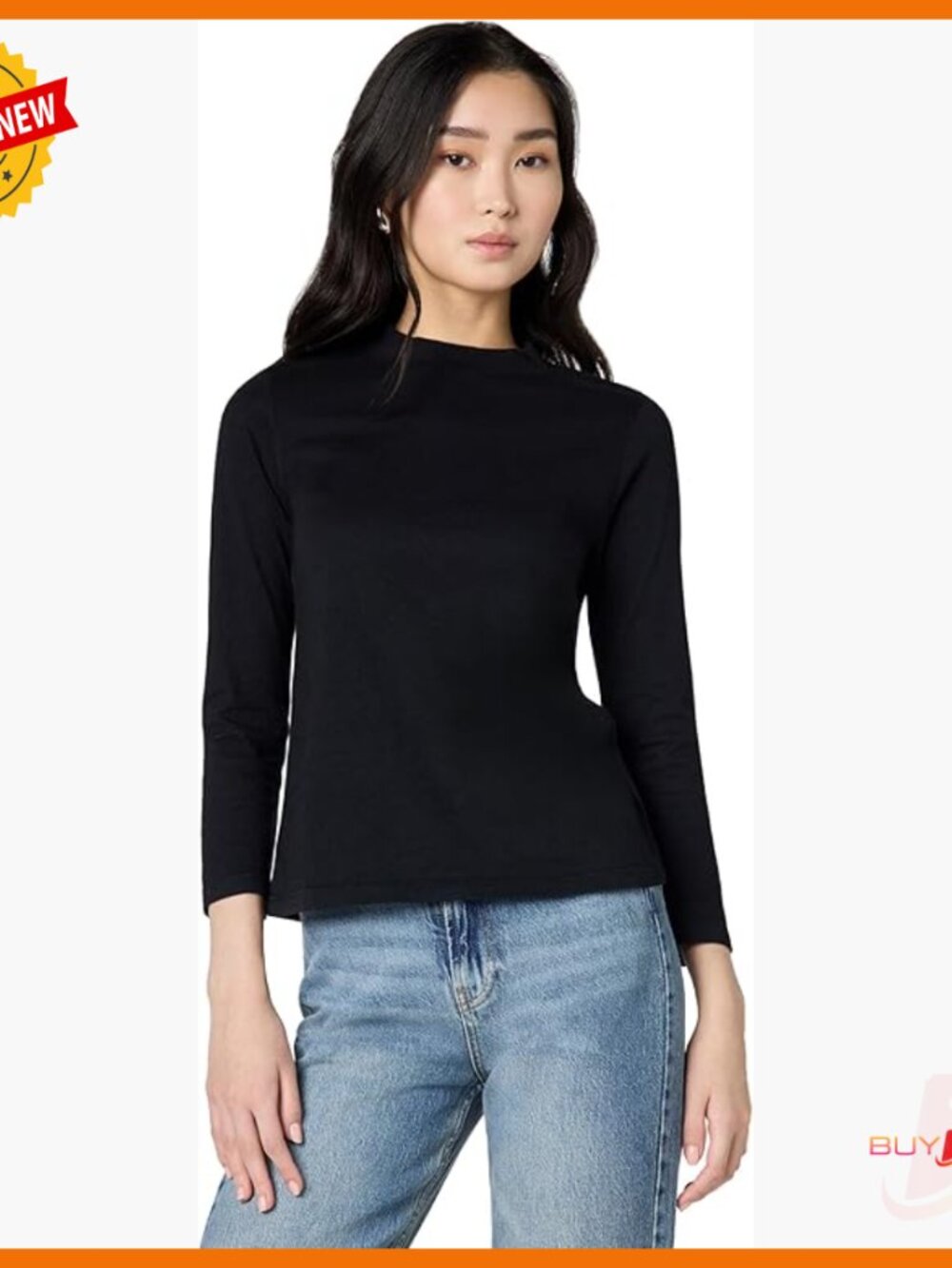 Sueded Jersey Crewneck Tee With Bracelet Sleeve Regular Fit T-Shirt